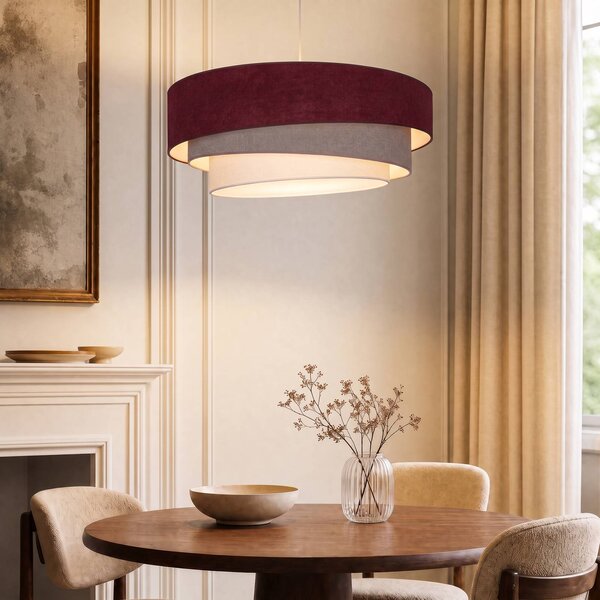 Lampada a sospensione Trio Duolla, Soggiorno / Sala da pranzo, Tessuto / Stoffa / Seta, Giovanile, Lampada a sospensione