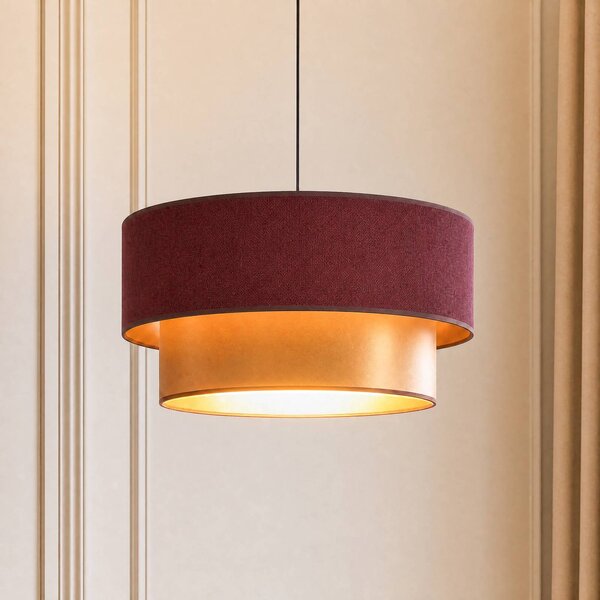 Lampada a sospensione Dorina Duolla, Rosso, Camera da letto, Tessuto / Stoffa / Seta, Giovanile, Lampada a sospensione