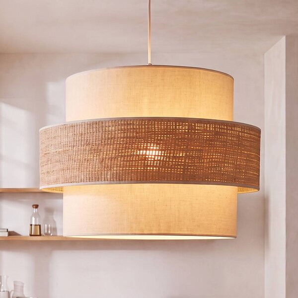 Lampada a sospensione Space Duolla, Crema / Ambra, Camera da letto, Tessuto / Stoffa / Seta, Giovanile, Lampada a sospensione