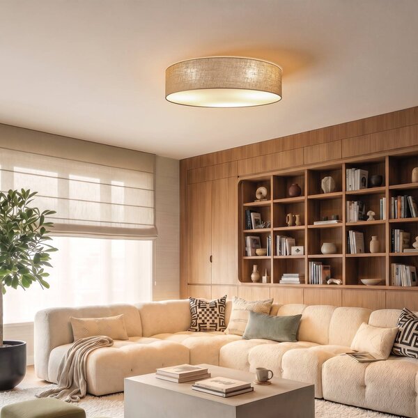 Plafoniera soffitto Boho Duolla, Marrone / Ruggine, Corridoio, Tessuto / Stoffa / Seta, Plafoniera