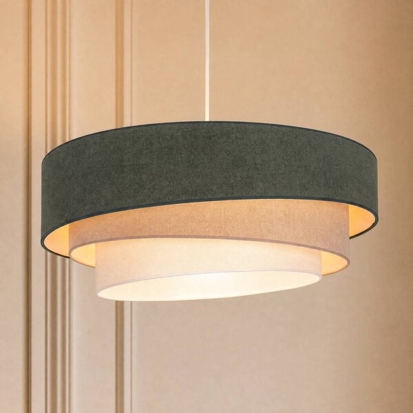 Lampada a sospensione Trio Duolla, Soggiorno / Sala da pranzo, Tessuto / Stoffa / Seta, Giovanile, Lampada a sospensione