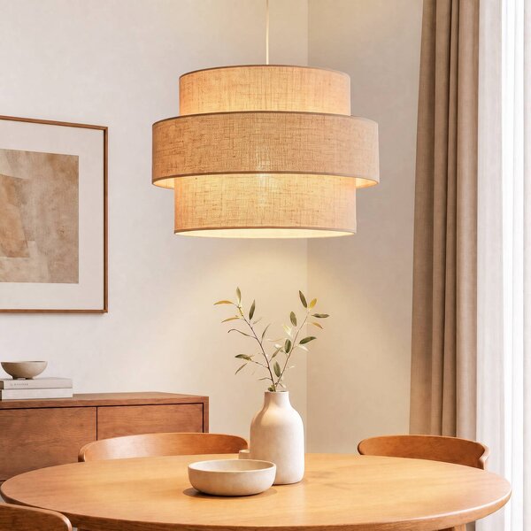 Lampada a sospensione Space Duolla, Marrone / Ruggine, Camera da letto, Tessuto / Stoffa / Seta, Lampada a sospensione