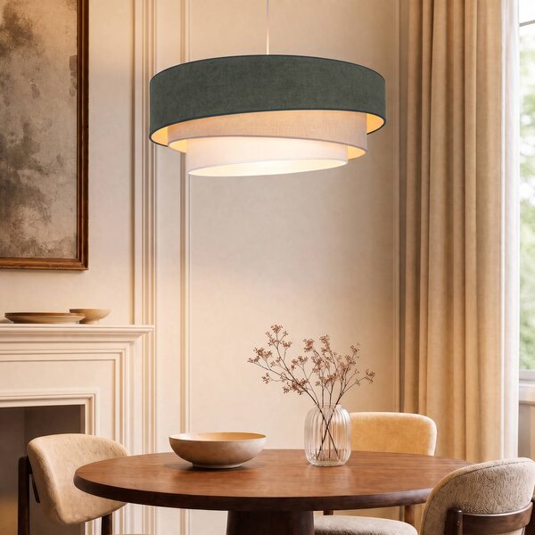 Lampada a sospensione Trio Duolla, Soggiorno / Sala da pranzo, Tessuto / Stoffa / Seta, Giovanile, Lampada a sospensione