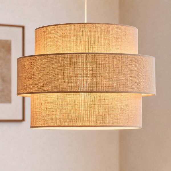 Lampada a sospensione Space Duolla, Marrone / Ruggine, Camera da letto, Tessuto / Stoffa / Seta, Lampada a sospensione