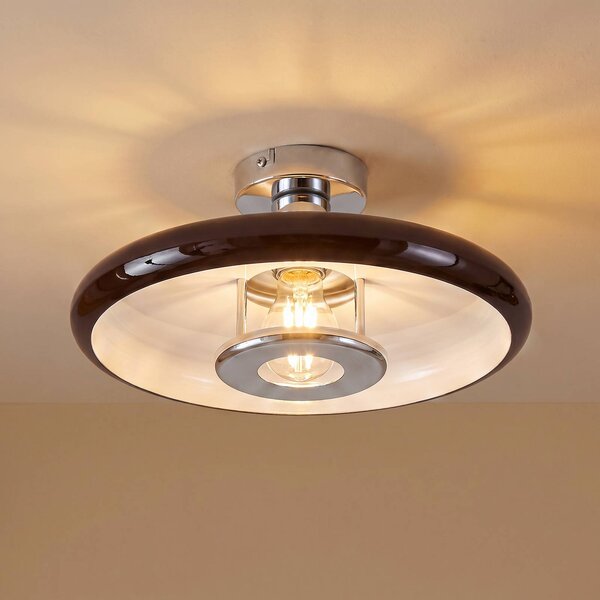 Plafoniera soffitto Branford Lindby, dimmerabile, Marrone / Ruggine, Soggiorno / Sala da pranzo, Metallo, Vintage, Plafoniera