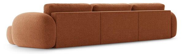 Divano angolare color mattone allungabile/con contenitore (a U) con rivestimento in ciniglia Tonale – Cosmopolitan Design