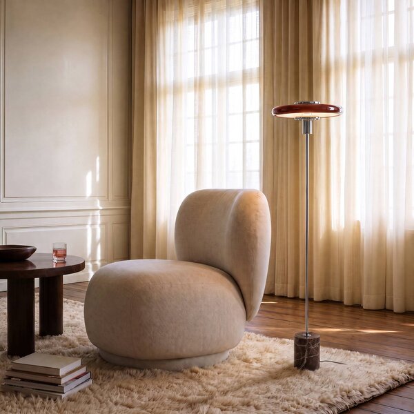 Lampada da terra Branford Lindby, Rosso, Soggiorno / Sala da pranzo, Metallo, Vintage, Lampada da terra