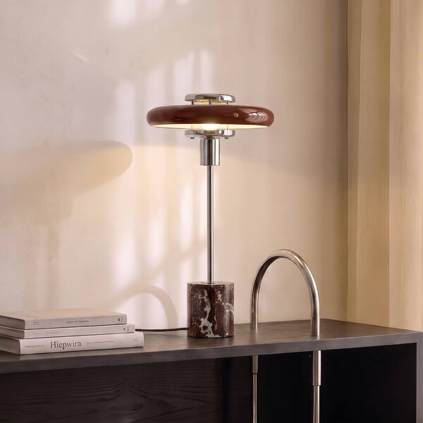 Lampada da tavolo Branford Lindby, Rosso, Soggiorno / Sala da pranzo, Vetro, Vintage, Lampada da tavolo