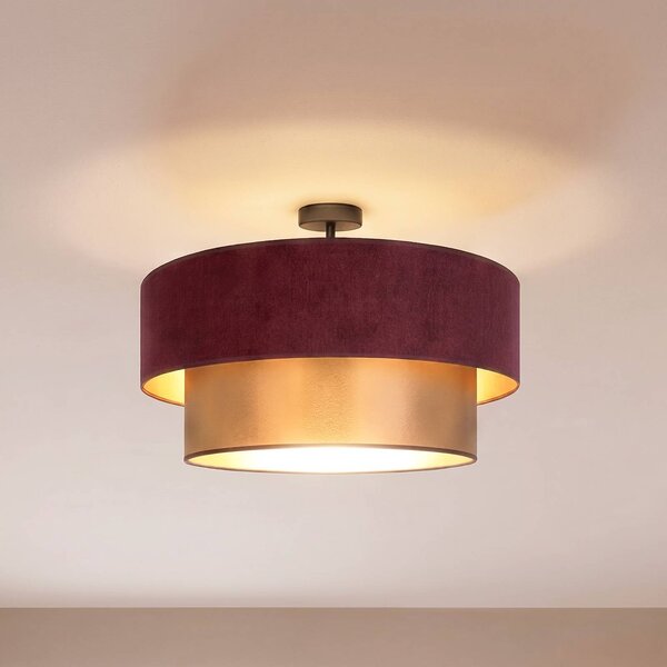 Plafoniera soffitto Dorina Duolla, Rosso, Cucina, Tessuto / Stoffa / Seta, Giovanile, Plafoniera