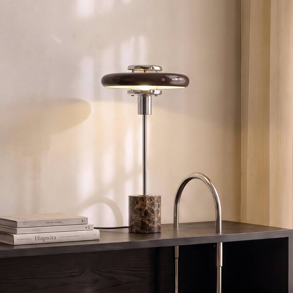 Lampada da tavolo Branford Lindby, Marrone / Ruggine, Soggiorno / Sala da pranzo, Vetro, Vintage, Lampada da tavolo