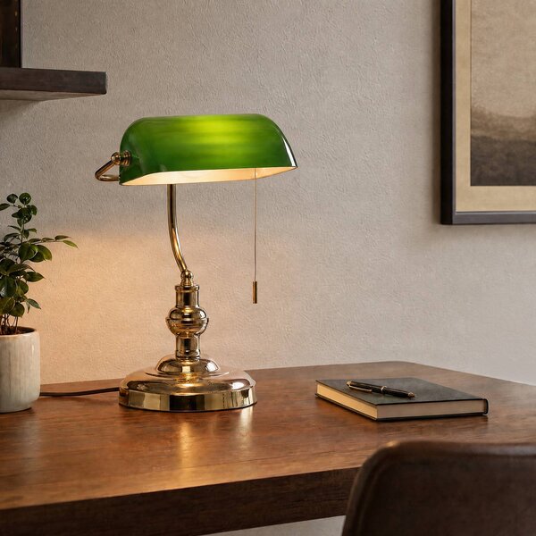 Lampada da scrivania Milenka Lindby, Ottone / Oro, Soggiorno / Sala da pranzo, Metallo, Antico, Lampada da tavolo