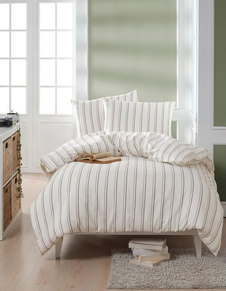 Biancheria da letto beige/color crema per letto singolo 140x200 cm Hamilton – Mijolnir