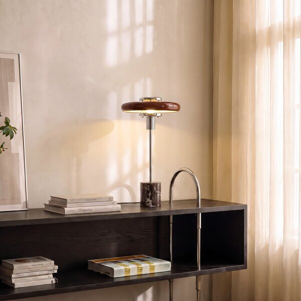 Lampade da tavolo Lindby, Branford, Rosso, Soggiorno, Vetro, Vintage