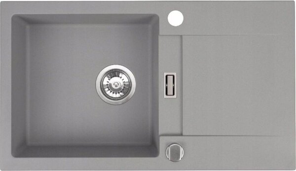 Lavello QLS 76x44 cm con sgocciolatoio Siphon reversibile - Runner Grey 11198