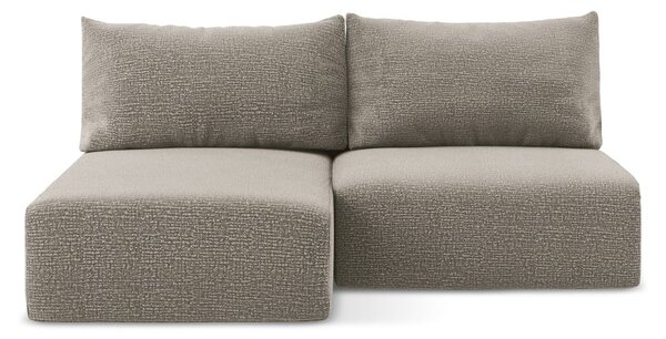 Divano angolare beige allungabile/con contenitore (con penisola a sinistra) Kalena – Makamii