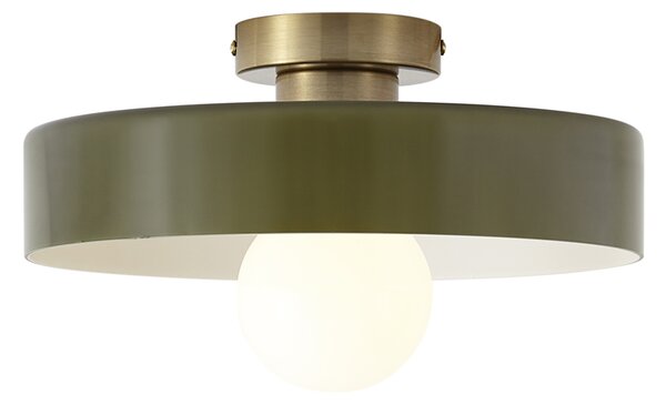 Plafoniera retrò bronzo con vetro verde - Jina