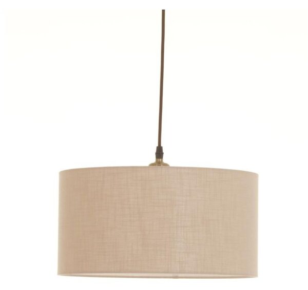 CILINDRO SOSPENSIONE SINGOLA D35 CM IN TESSUTO DI LINO 3 FINITURE COLORE LAMPADINA ATTACCO E27