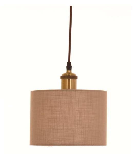 CILINDRO SOSPENSIONE SINGOLA D20 CM IN TESSUTO DI LINO 3 FINITURE COLORE LAMPADINA ATTACCO E27