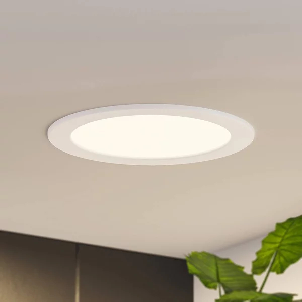 Prios Luci LED da incasso Cadance, bianco, 22 cm, set 10, CCT Cadance PRIOS, dimmerabile, Bianco / Opale, Bagno, Alluminio, Moderno