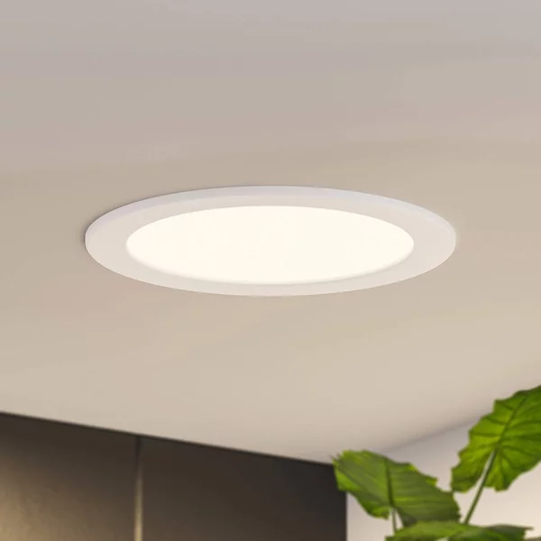 Prios Luci LED da incasso Cadance, bianco, 22 cm, set di 3, CCT Cadance PRIOS, dimmerabile, Bianco / Opale, Bagno, Alluminio, Moderno