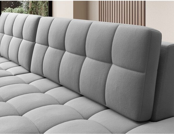 Divano angolare grigio allungabile (con penisola a sinistra/con chaise lounge) con rivestimento in velluto Blezalt – ELTAP
