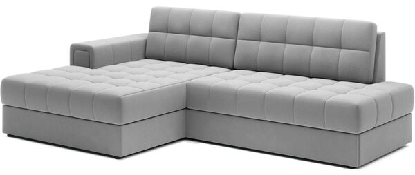 Divano angolare grigio allungabile (con penisola a sinistra/con chaise lounge) con rivestimento in velluto Blezalt – ELTAP