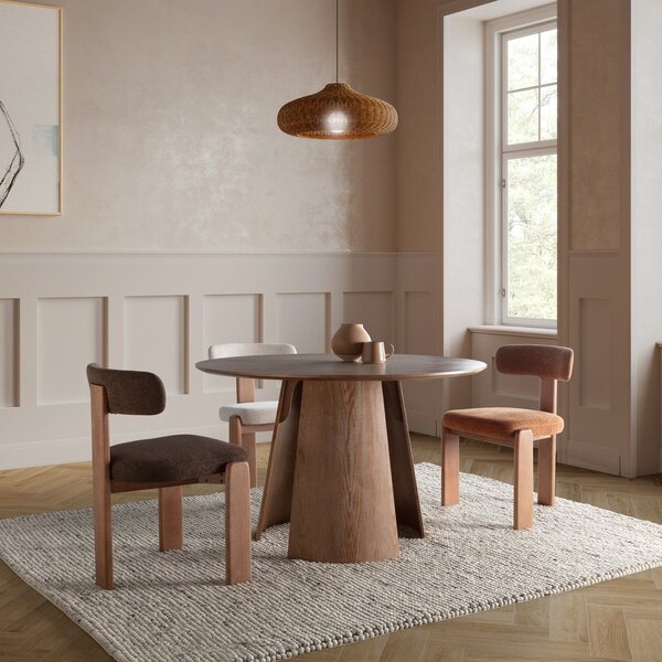 Tavolo da pranzo rotondo con effetto rovere ø 120 cm Zuri – MOME