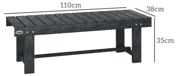 Outsunny Panchina da Giardino a 2 Posti Impermeabile in Legno di Abete, 110x38x35 cm, Grigio | Aosom Italy