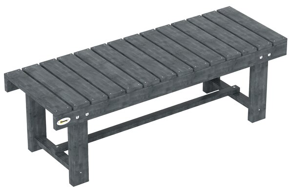 Outsunny Panchina da Giardino a 2 Posti Impermeabile in Legno di Abete, 110x38x35 cm, Grigio | Aosom Italy