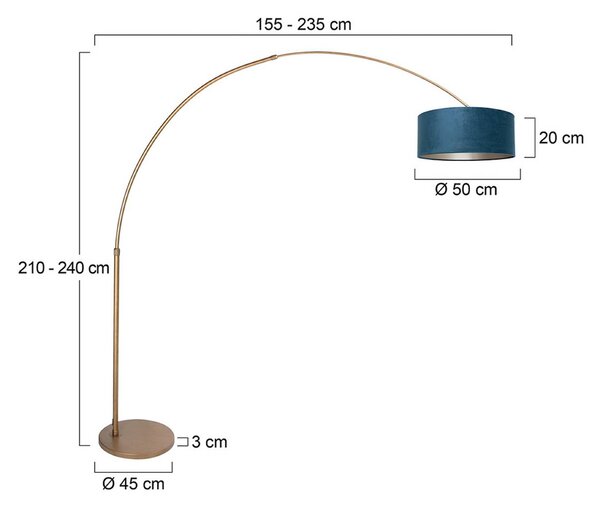 Steinhauer Lampada ad arco Sparkled Light, dimmerabile, Bronzo / Ottone antico, Soggiorno / Sala da pranzo, Metallo, Moderno, Lampada da terra
