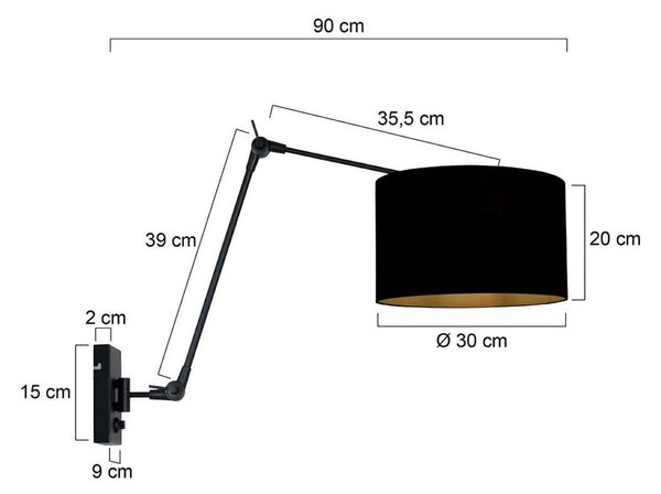Steinhauer Applique da parete Prestige Chic, dimmerabile, Nero, Soggiorno / Sala da pranzo, Metallo, Applique
