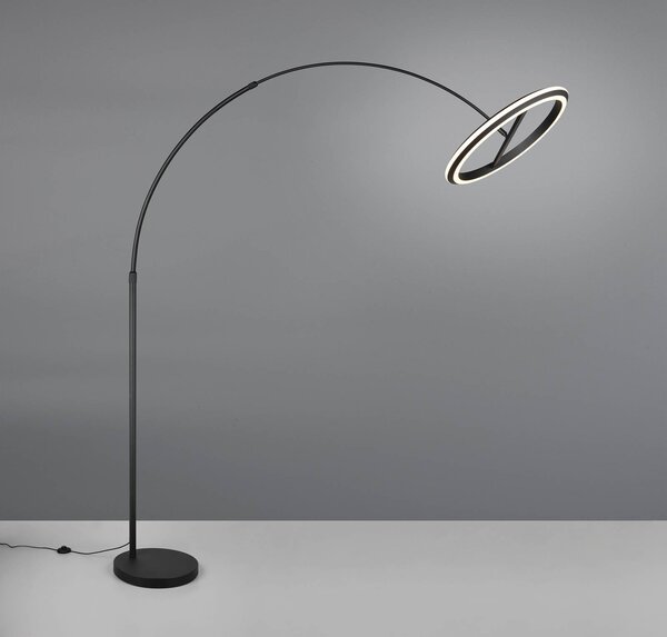 Trio Lighting Lampada ad arco Amador, dimmerabile, Nero, Soggiorno / Sala da pranzo, Metallo, Moderno, Lampada da terra