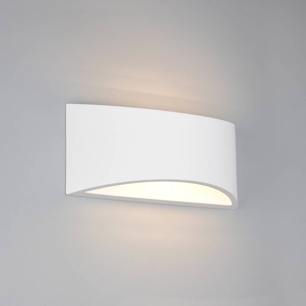 Trio Lighting Applique da parete Wacadia, Bianco / Opale, Soggiorno / Sala da pranzo, Gesso / Argilla, Moderno, Applique