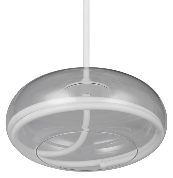 Trio Lighting Lampada a sospensione Tarsia, dimmerabile, Bianco / Opale, Soggiorno / Sala da pranzo, Vetro, Moderno, Lampada a sospensione