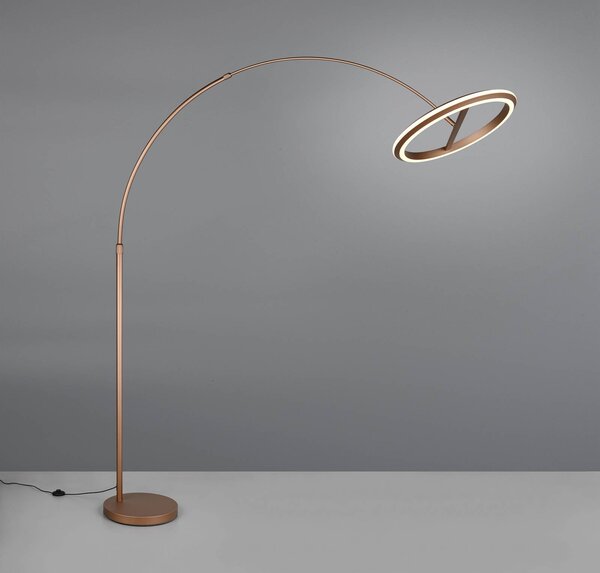 Trio Lighting Lampada ad arco Amador, dimmerabile, Marrone / Ruggine, Soggiorno / Sala da pranzo, Metallo, Moderno, Lampada da terra