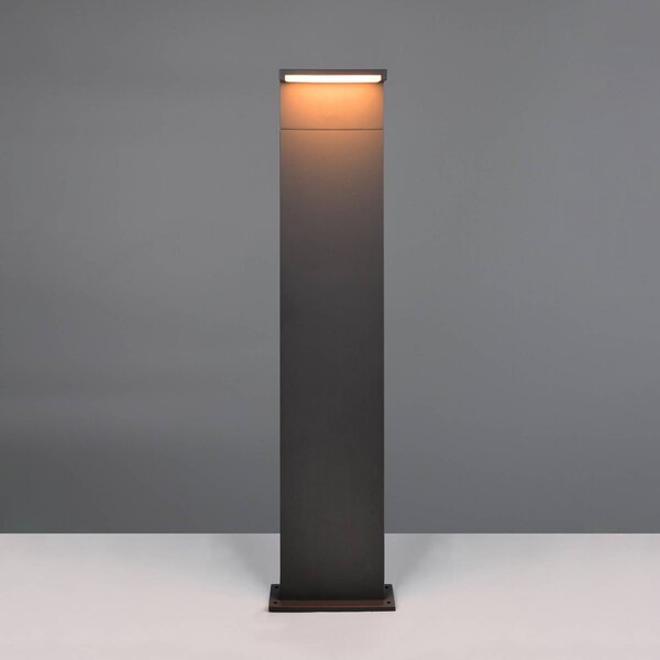 Trio Lighting Lampione a LED Ravi, antracite, altezza 100 cm, metallo, IP65 Ravi, Nero, Alluminio, Moderno