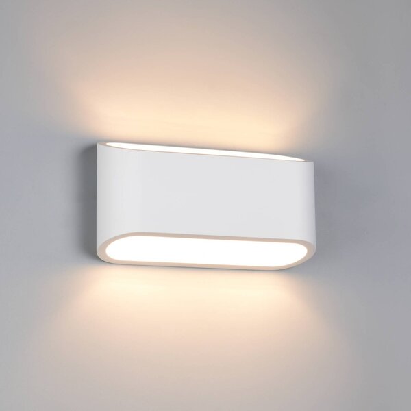Trio Lighting Applique da parete Sepanta, Bianco / Opale, Soggiorno / Sala da pranzo, Gesso / Argilla, Moderno, Applique