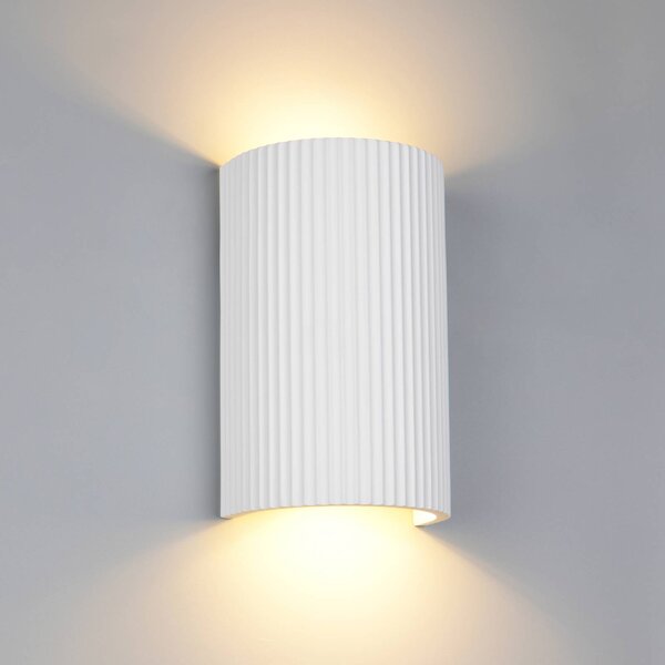 Trio Lighting Applique da parete Raposa, Bianco / Opale, Soggiorno / Sala da pranzo, Gesso / Argilla, Moderno, Applique