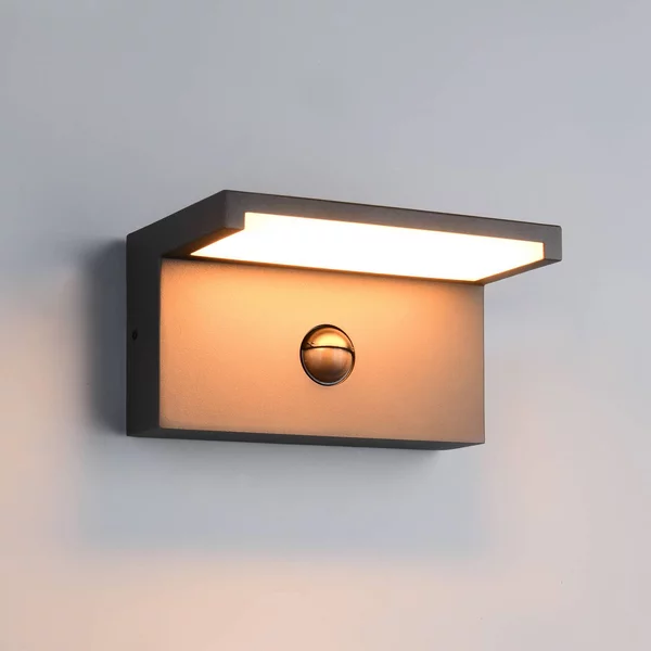 Trio Lighting Applique da esterni LED Ravi, antracite Larghezza 18 cm Sensore, IP54 Ravi, Nero, Alluminio, Moderno, Applique da esterni