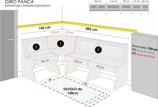 Panca da 60 cm