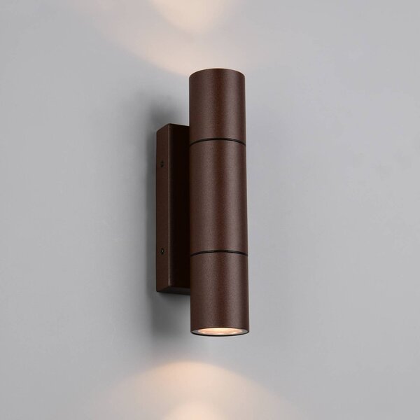 Trio Lighting Applique da esterni Yamuna, dimmerabile, Marrone / Ruggine, Alluminio, Moderno, Applique da esterni