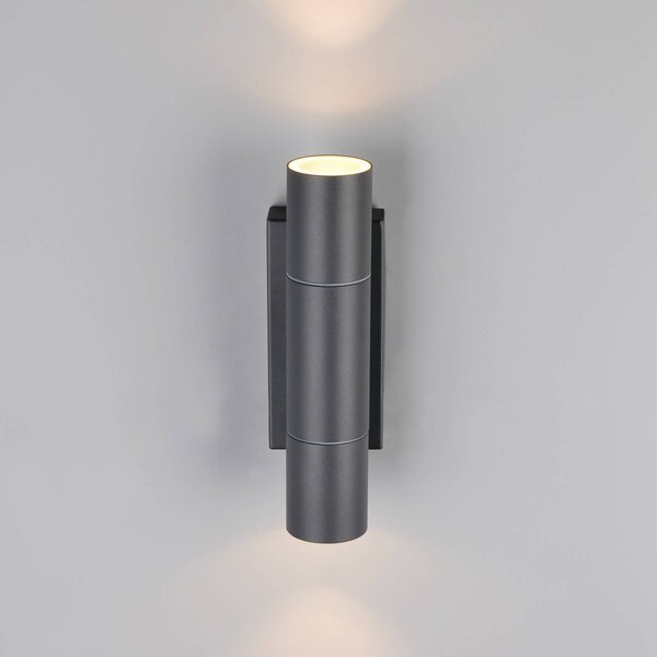 Trio Lighting Applique da esterni Yamuna, dimmerabile, Nero, Alluminio, Moderno, Applique da esterni
