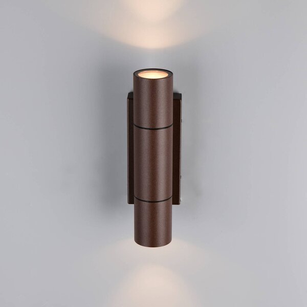 Trio Lighting Applique da esterni Yamuna, dimmerabile, Marrone / Ruggine, Alluminio, Moderno, Applique da esterni