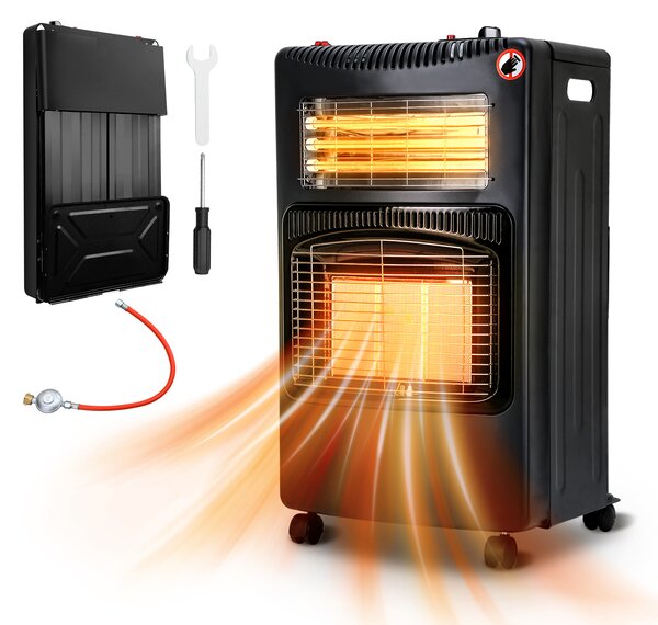 Stufa a gas TolleTour 4,2 KW incl. regolatore+tubo+adattatore 3 e 4 da DE a UE | stufa a gas stufa a gas in Vetroceramica con 3 livelli | stufa a gas a infrarossi stufa radiante per bombole di gas butano o propano fino a 15 kg