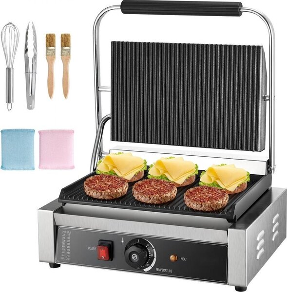 Macchina per panini professionale - piastra 34x23cm - macchina per panini commerciale - griglia per panini ad alte prestazioni