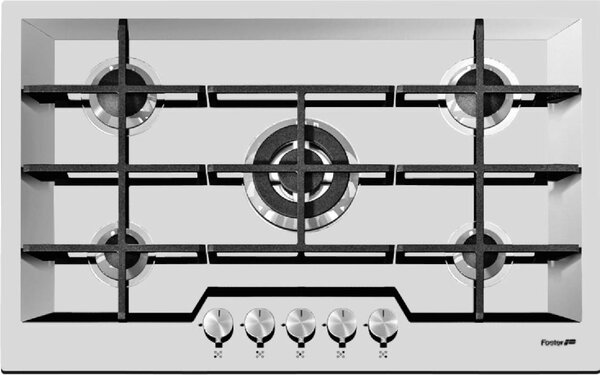 FOSTER Piano Cottura 5 Fuochi a Gas Larghezza 79 cm (1 Bruciatore Wok) in Acciaio Inox colore Inox Spazzolato - 7602 032 KE