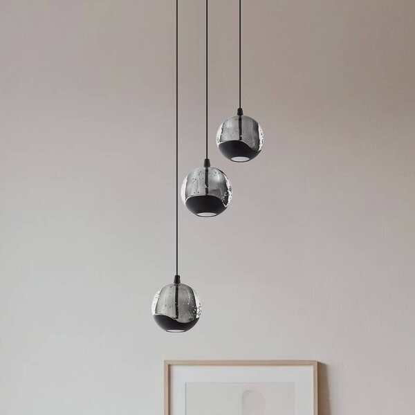 Lampada a sospensione in vetro Hayley Lucande, Chiaro / Trasparente, Soggiorno / Sala da pranzo, Vetro, Moderno, Lampada a sospensione