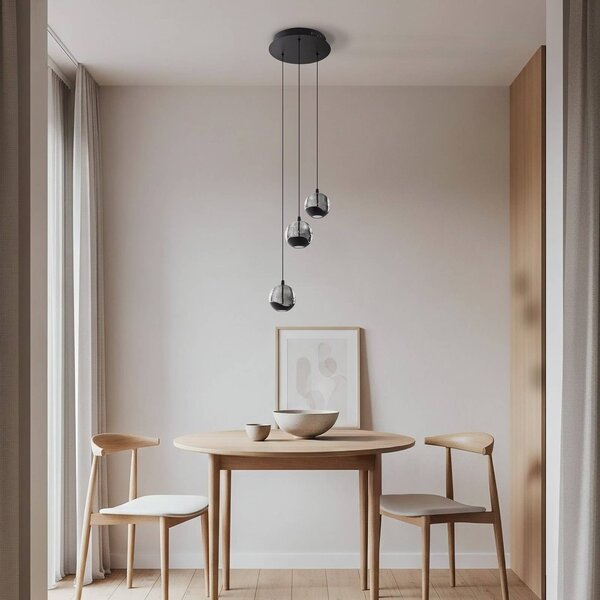 Lampada a sospensione in vetro Hayley Lucande, Chiaro / Trasparente, Soggiorno / Sala da pranzo, Vetro, Moderno, Lampada a sospensione