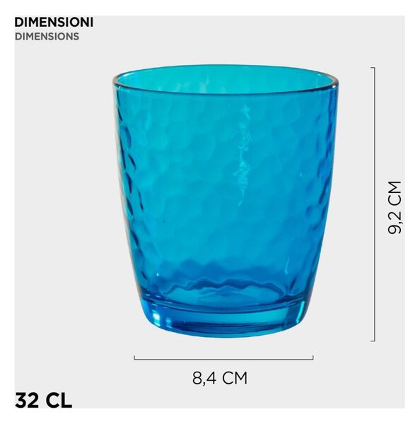 Barazzoni Bicchieri Coriandoli Vetro Colori Misti 32cl 6 pezzi