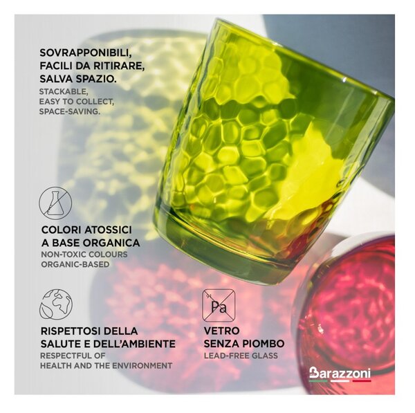 Barazzoni Bicchieri Coriandoli Vetro Colori Misti 32cl 6 pezzi